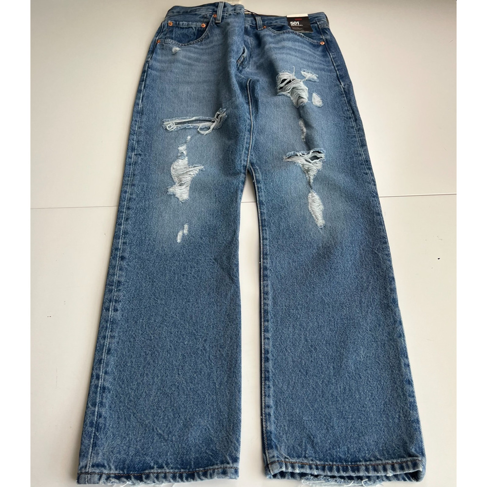 Levi's Premium Women 501 Original Fit Mid Rise Straight Leg Jeans W27xL30 Blue